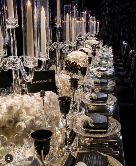 Black White Gold Wedding Theme, Sonia Sharma, Manifestation 2024, Sweetheart Table Backdrop, Luxury Event Decor, Wedding Dress Separates, 2 Piece Wedding Dress, 25th Bday, Elegant Plates