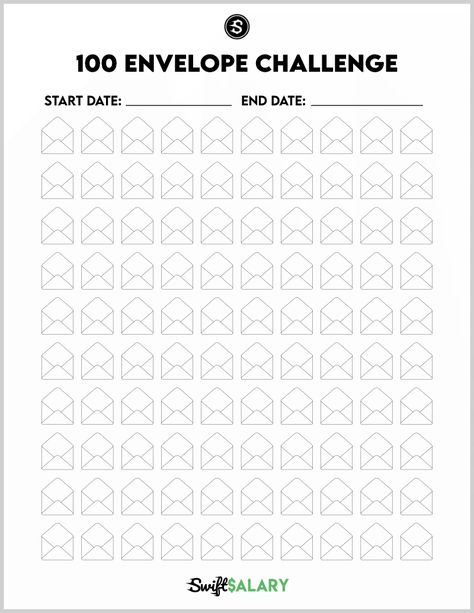 100 Envelope Challenge: Guide, Variations, Trackers (and More) Free 100 Envelope Savings Challenge Tracker, Free Printable 100 Cash Envelope Challenge, Cash Envelopes Challenge, One Hundred Envelope Challenge, 100 Envelope Savings Challenge Free Printable, 100 Envelopes Challenge, 100 Envelope Challenge Free Printable, Envelope Challenge Free Printable, Money Envelope Challenge