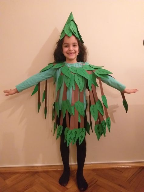 Tree Monster Costume, Palm Tree Costume, Tree Costume Diy, Tree Fancy Dress, Fantasia Diy, Forest Costume, Unitard Costumes, Spring Costume, Fancy Dress Costumes Kids