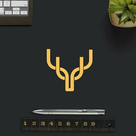 Logo Design on Instagram: “YU + Deer Follow @logostunts For daily logo design inspiration.  Hashtag #logostunts to be featured. ⠀ Design by @irbadesign • • • 👇…” U Monogram, Tree Monogram, Designer Identity, Deer Logo, Logo Hipster, Easy Frame, Retro Typography, Animal Icon, Growth Hacking