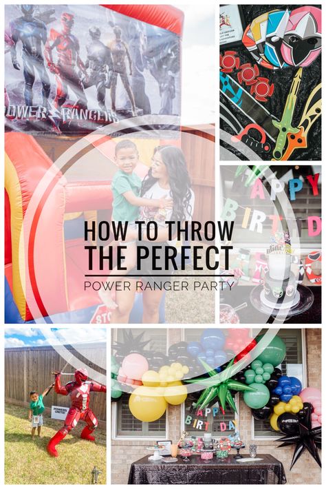 power ranger party Power Ranger Games, Power Ranger Theme Party, Power Ranger Party Games, Power Ranger Activities, Power Ranger Party Favors, Power Rangers Decorations, Power Rangers Theme Party, Power Ranger Party Food, Power Ranger Dino Fury Birthday Party