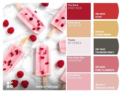 Paint colors from ColorSnap by Sherwin-Williams Framboise Sherwin Williams, Reddish Pink Color Palette, Color Palette Raspberry, Sherwin Williams Youthful Coral, Sherwin Williams Quite Coral, Handmade Inspiration, Pink Flamingos, Sherwin Williams, Color Pallets