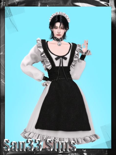 Male Maid, Sim4 Mods, Sims 4 Men Clothing, Sims 4 Anime, Pelo Sims, Rin Okumura, Sims 4 Gameplay, Sims 4 Dresses, Sims 4 Characters