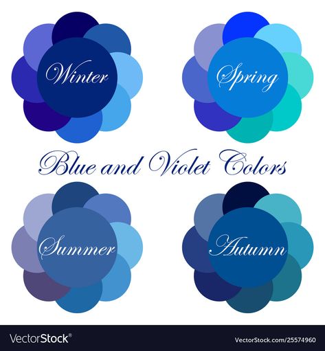 Seasonal color analysis palettes Royalty Free Vector Image Deep Winter Palette, Palette Summer, Deep Autumn Color Palette, Soft Autumn Color Palette, Soft Summer Palette, Soft Summer Color Palette, Deep Winter Colors, Soft Summer Colors, Winter Color Palette