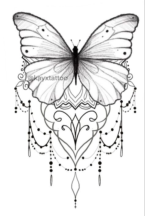 Butterfly mehndi bead tattoo feminine Mandala Butterfly Tattoo Design, Creative Butterfly Tattoo, Mandala Butterfly Tattoo, Bead Tattoo, Butterfly Mandala Tattoo, Ornamental Tattoo Design, Butterfly Tattoo Stencil, Mandala Tattoo Sleeve, Mandala Flower Tattoos