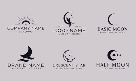 Logo Lune, Moonlight Beach, Moon Logo, Line Icon, Web App, Company Names, Brand Names, Vector Free, Clip Art