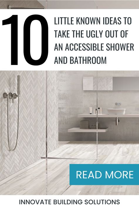 NEW POST! Check out these 10 ideas for an accessible shower or bathroom which is not only safe but also stylish! Click the link to learn more. bathroom design ideas | Aging in place | Bathroom design ideas #handicapaccessible #bathroomremodel Shower Ideas For Elderly, Beautiful Handicapped Bathrooms, Modern Wheelchair Accessible Bathroom, Shower Remodel For Elderly, Ada Vanity Design, Ada Shower Ideas, Age In Place Bathroom Design, Modern Handicapped Bathroom Ideas, Accessible Shower Design