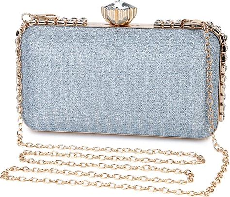 UBORSE Women Clutch Bag Glitter Evening Bag Elegant Evening Purse for Women Wedding Party Purse Handbag(Blue): Handbags: Amazon.com Party Purse Handbags, Blue Clutch Bag, Blue Bride, Blue Clutch, Mother Of Groom Dresses, Groom Dresses, Bag Elegant, Wedding Clutch, Bridal Clutch