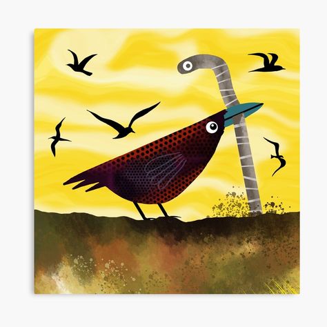 Get my art printed on awesome products. Support me at Redbubble #RBandME: https://www.redbubble.com/i/canvas-print/The-Early-Bird-Catches-the-Worm-by-Hitchen/165947550.5Y5V7?asc=u Early Bird Catches The Worm, Early Bird, My Art, Awesome Products, Canvas Print, Canvas Prints, Illustrations, Art Prints, Canvas