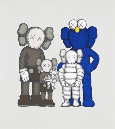 KAWS aka Brian Donnelly, Family, 2023 Brian Donnelly, Frank Kozik, Mr Brainwash, Graffiti Artwork, Silkscreen Print, Purple Art, Graffiti Artist, High Art, Jersey City