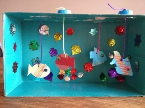 Fish Crafts, Ocean Crafts, Childrens Crafts, Craft Box, Summer Crafts, Toddler Crafts, Arts And Crafts For Kids, School Crafts, Cardboard Box