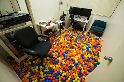 Pin for Later: 30 of the Most Epic Office Pranks Your Very Own Office Ball Pit Source: Reddit user fenrisul via Imgur Funny Senior Pranks, Best Senior Pranks, Funny Office Pranks, Work Pranks, Best April Fools Pranks, Shenanigans Quotes, Birthday Pranks, Pranks To Pull, Easy Pranks