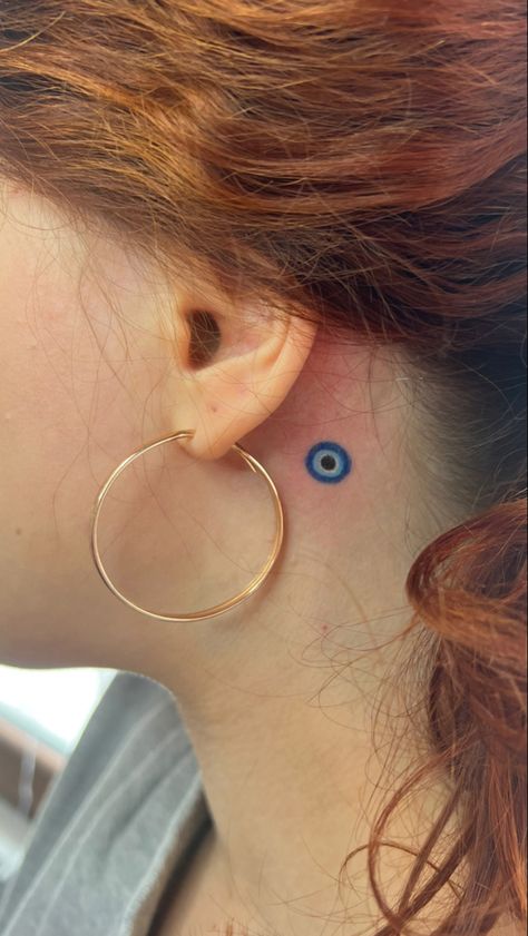 Ojo Turco Tattoo, Tiny Evil Eye Tattoo, Evil Eye Tattoo Behind Ear, Greek Evil Eye Tattoo, Hamza Hand, Fierce Tattoo, Kali Tattoo, Ying Yang Tattoo, Tattoo Design For Hand