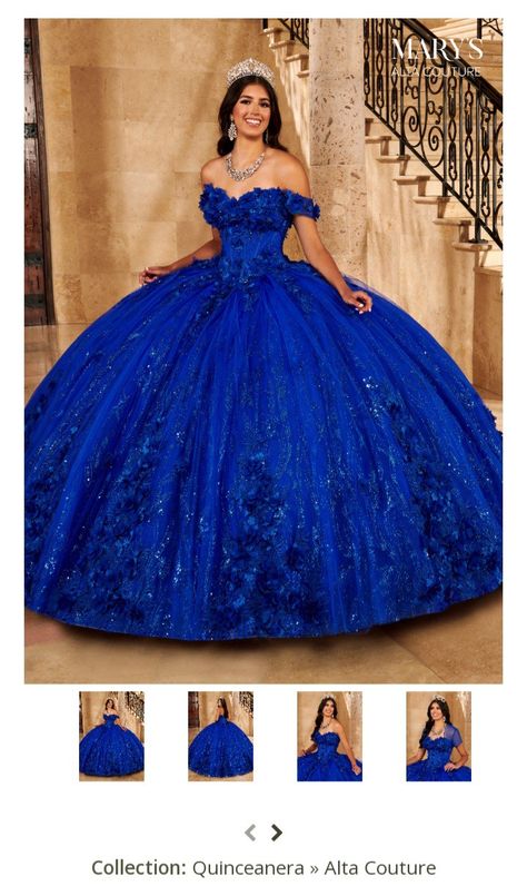 Royal Blue 15 Dresses Quinceanera, Thirteen Party, Royal Blue Quinceanera Dresses, Blue Wedding Dress Royal, Royal Blue Quince, Royal Blue Quinceanera, Xv Dresses, Blue Sweet 16, Quincenera Dresses