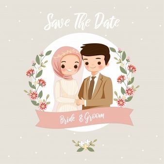 Muslim Bride And Groom Cartoon, Groom Cartoon, Cartoon Wedding Invitations, Bride And Groom Cartoon, Wedding Couple Cartoon, Cartoon Wedding, Muslim Wedding Invitations, Printing Studio, Cartoon Couple