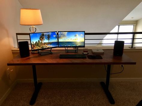 my new Barkaboda+Bekant desk - Album on Imgur Bekant Desk, Setup Gaming, Emf Radiation, Office Games, Desk Setups, Custom Desk, Radiation Protection, Modern Accessories, Computer Setup