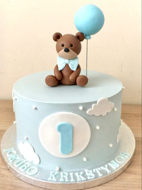 Torte Za Prvi Rodjendan Za Decake, Birthday Cake 1 Year Boy, Boys First Birthday Cake, Baby Boy Birthday Cake, Animal Birthday Cakes, Baby First Birthday Cake, Baby Shower Cakes For Boys, Cake Decorating Classes, 1st Birthday Cakes