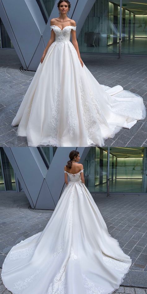 Majestic Wedding Dresses, Brides Aesthetic, White Princess Gown, Glamorous Wedding Dresses, Ballroom Wedding Dresses, Rhinestone Wedding Dress, Wedding Dresses For Women, Glam Wedding Dress, White Bridal Gown