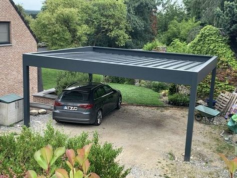 Carport Aluminium, Car Porch Design, Aluminum Carport, Building A Carport, Modern Carport, Carport Patio, Diy Carport, Casa Garage, Car Shed