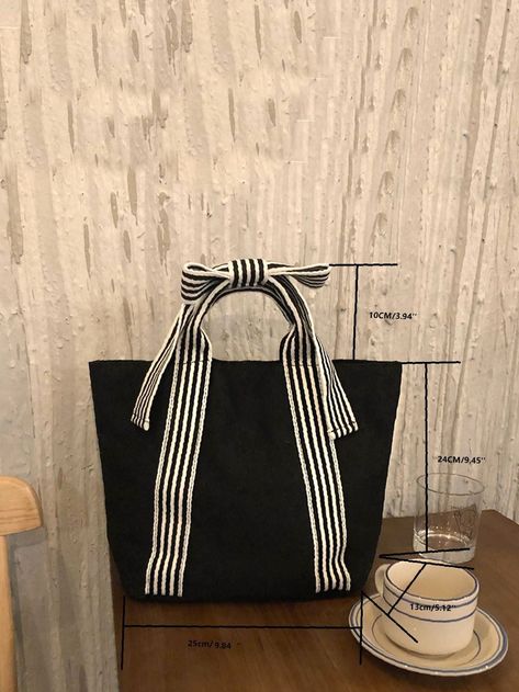 Bag Craft, Diy Bag Designs, Striped Bags, Diy Bags, Bags Handmade, Bow Decor, Sewing Design, Sewing Lessons, Bag Design