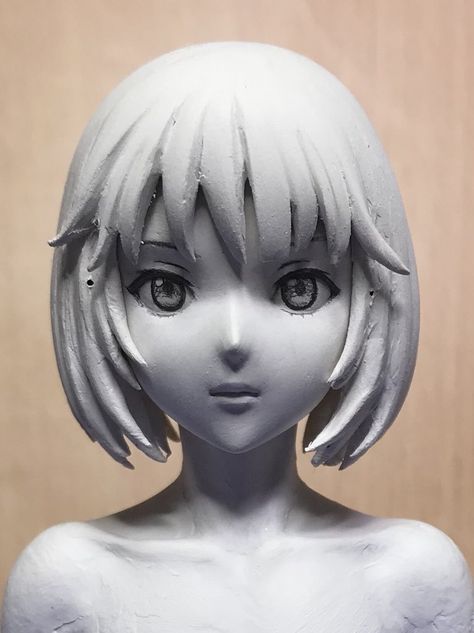 Anime Sculpture, Planes Of The Face, Anime Cat Boy, Sculpture Head, Anime Head, Anime Figurines, Clay Art Projects, Clay Figures, Sculpting Clay