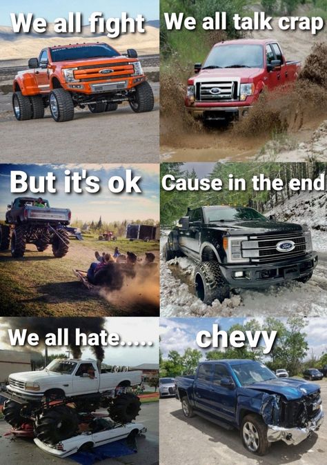 Truck Memes Funny Hilarious, Car Humor Hilarious, Diesel Trucks Humor, Truck Jokes, Chevy Memes, Ford Vs Chevy, Ford Humor, Hunting Quotes Funny, Funny Truck Quotes