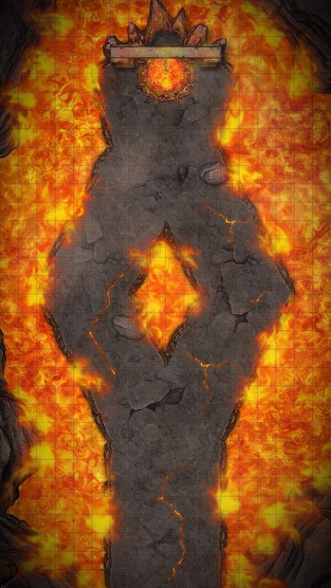 Volcano Battlemap, Dnd Lava Map, Dragon Lair Map, Lava Floor, Dnd Terrain, Dnd World Map, Lava Tubes, Battle Map, Dragon's Lair