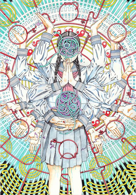 shintaro kago Shintaro Kago, Meaningful Paintings, Mandala Artwork, Korean Art, Ethereal Art, Art Festival, Art Portfolio, Art Block, Funky Art