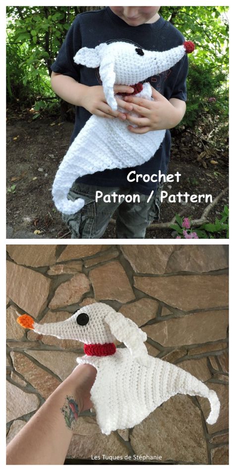 Crochet Zero Ghost Dog Amigurumi Free Patterns & Paid - DIY Magazine How To Make Zero The Ghost Dog, Zero Crochet Pattern Free, Crochet Zero, Zero Ghost Dog, Worry Worm, Dog Amigurumi, Dog Crochet, Fall Crochet Patterns, Crochet Disney