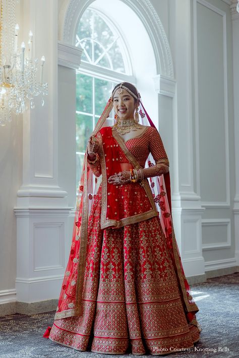 red bridal lehenga, bridal outfits, red bridal look, jj valaya designs, jj valaya brides, bridal look, bride, bridal outfit, indian wedding outfits, phera look, wedding look Red Bridal Look, Bridal Outfit Indian, Outfit Indian Wedding, Wedding Lehengas Bridal, Fat Bride, Wedding Lengha, Red Bridal Lehenga, Best Indian Wedding Dresses, Jj Valaya