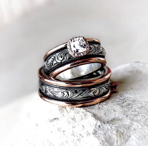 Country Wedding Rings Sets, Western Wedding Rings Sets, Western Wedding Bands, Country Wedding Rings, Western Engagement Rings, Western Wedding Rings, Country Western Wedding, Western Rings, Western Engagement