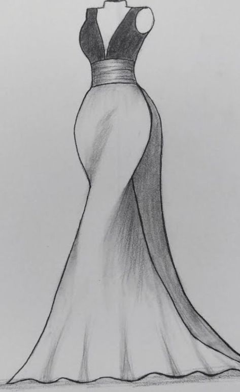 Dress Sketches Mannequin, Dress Sketches Design Easy, Dress Drawing Easy, Dress Outline, Fashion Illustration Poses, Fashion Illustration Tutorial, Fashion Illustration Collage, Fashion Figure Drawing, Fashion Drawing Sketches