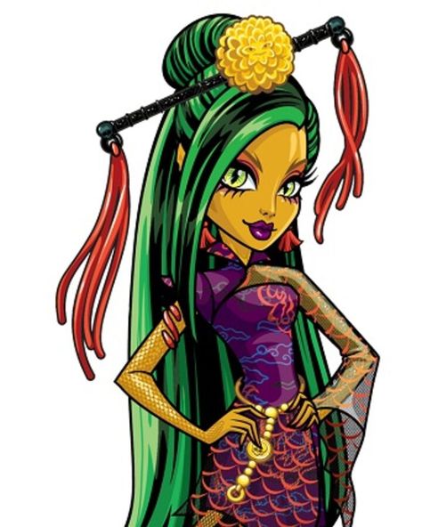 Monster High Wiki, Jinafire Long, Orange High Heels, Monster High Costume, Skelita Calaveras, Dark Green Hair, Monster High Clothes, Love Monster, Monster High Characters