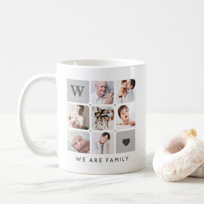 Modern "We are Family" 7-Photo  Custom Text Coffee Mug Sublimacion Ideas, Family Photo Collages, Custom Photo Mugs, Mug Art, Sublimation Mugs, We Are Family, Mug Printing, Canvas Designs, Holidays 2022