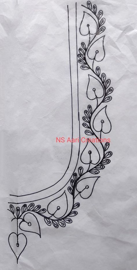 NS Arts and Creations Work Blouse Hand Designs, Blouse Maggam Work, Peacock Embroidery Designs, Flower Pattern Drawing, Maggam Work Blouse, Birds Embroidery Designs, Flower Drawing Design, Simple Embroidery Designs, Diy Embroidery Designs