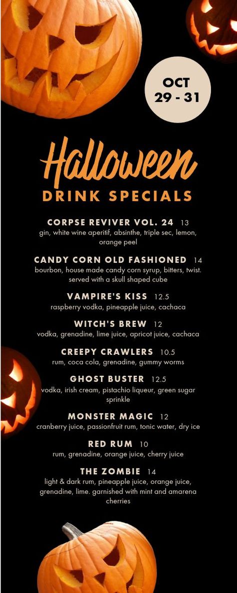 Halloween Jack O Lantern Half Page Menu Pumpkin Carving Night, Halloween Food Menu, Pumpkin Menu, Fall Bbq, Halloween Party Menu, Holiday Dinner Menu, Halloween Menu, Halloween Bar, Grilling Menu