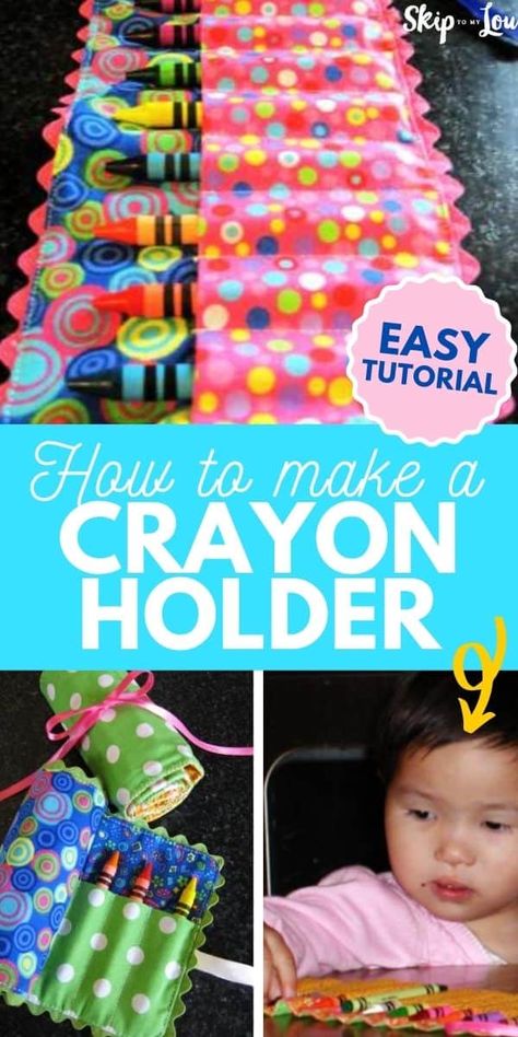 Crayon Roll Tutorial, Cute Handmade Gifts, Gifts Sewing, Jumbo Crayons, Diy Crayons, Crayon Crafts, Crayon Roll, Diy Sewing Gifts, Crayon Holder