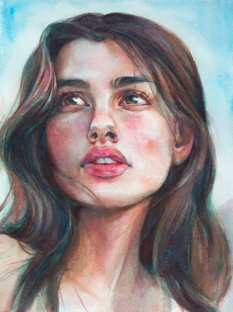 People and portrait art | Artfinder Watercolour People, Female Portrait Art, Miro Paintings, Joan Miro Paintings, Medusa Art, Female Face Drawing, Ap Studio Art, Face Sketch, Portrait Sketches