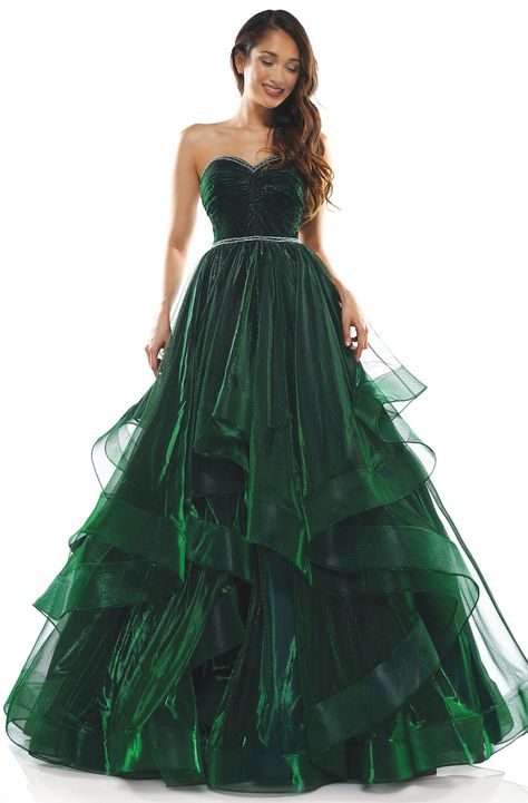 Scoop Neck Prom Dress, Corset Ball Gowns, Ellie Wilde Prom Dresses, Ruffle Long Dress, Dresses Couture, Colors Dress, Dress Layer, Ellie Wilde, Prom Dress Stores