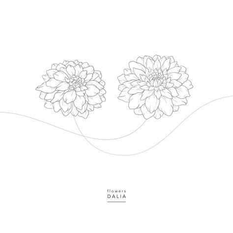 Flowers ⚘ Dalia ⚘ Dahlia Dalia Flower Drawing, Dahlia Sketch, Dahlia Drawing, Daliah Flower, Dalia Flower, Hope Drawing, Dahlia Tattoo, Colouring Sheets, Dahlia Flower