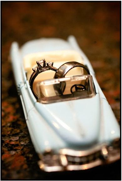 Car Themed Wedding, Rockabilly Wedding, Ring Photography, Wedding Rings Photos, Engagement Rings Affordable, Ring Shots, Retro Wedding, Ring Photos, Wedding Pics