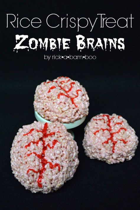 Zombie Food, Zombie Brains, Recetas Halloween, Zombie Birthday Parties, Zombie Prom, Zombie Birthday, Krispy Treats, Zombie Party, Rice Krispy