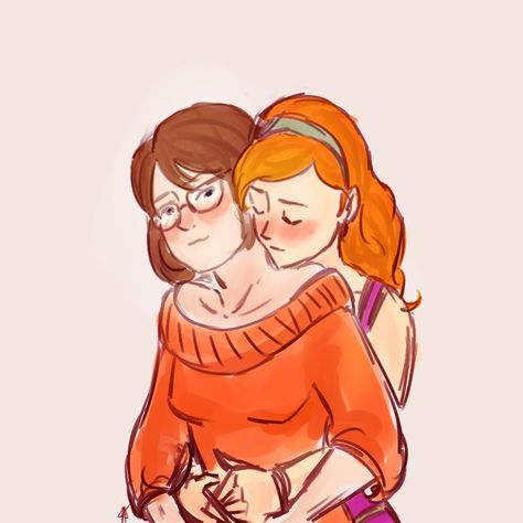 Daphne and Velma Sapphic Aesthetic Art, Velma Daphne, Daphne From Scooby Doo, Velma Scooby Doo, Scooby Doo Images, Daphne And Velma, Velma Dinkley, Daphne Blake, Cute Characters