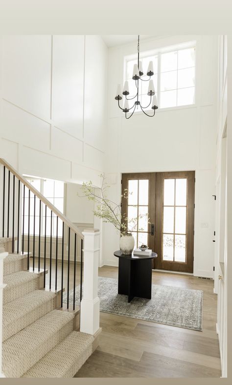 Entryway Two Story Foyer, Entry Staircase, James May Homes, Foyer Ideas Entryway, House Staircase, James May, Home Bunch, One Friend, Foyer Design