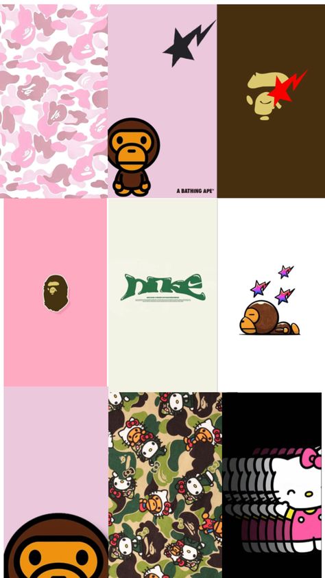 hellokitty x bape Bape Art, Bape Wallpaper, Pink Wallpaper Hello Kitty, Hello Kitty Jewelry, Graphic Design Images, Movie Poster Wall, Iphone Homescreen Wallpaper, Iphone Wallpaper App, Pretty Wallpaper Iphone