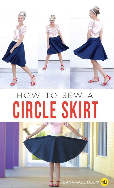 How to sew a Circle Skirt video Sew Ins, Beginner Sewing Projects Easy, Leftover Fabric, Sewing Skirts, Sewing Projects For Beginners, Sewing Skills, Diy Couture, Love Sewing, Sewing For Beginners