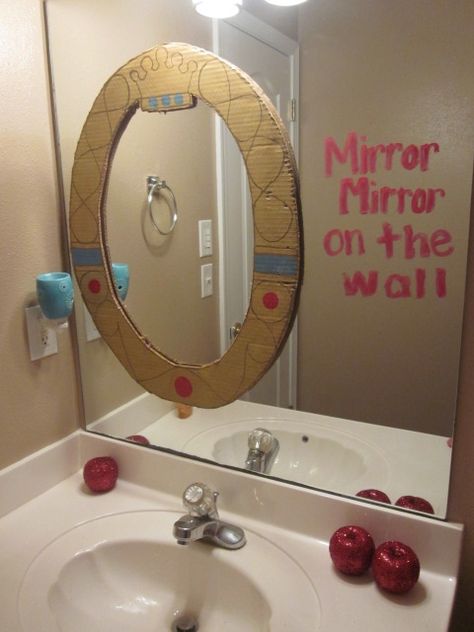 Snow White - Mirror Mirror On the Wall Mirror Mirror On The Wall Snow White, Shrek Mirror, Shrek Birthday Party Ideas, Shrek Themed Party, Shrek Birthday Party, Swamp Party, Shrek Birthday, Disney Villain Party, Shrek Party