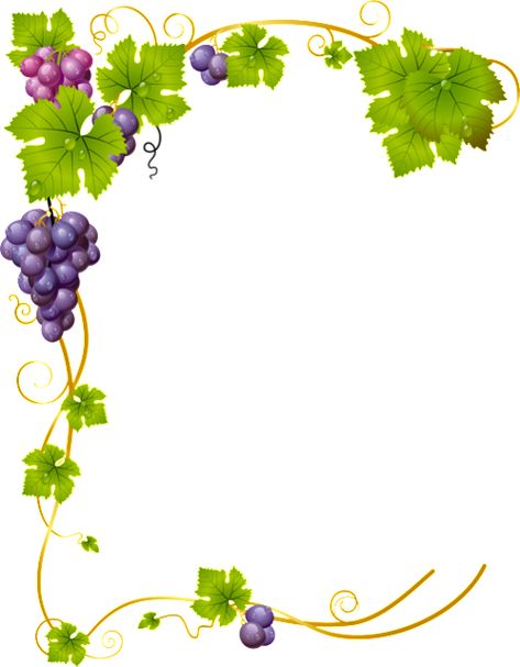 Grapes Pictures, Grapes Border Design, Watercolor Grape Vines, Grape Leaves Aesthetic, Grapes Clipart, Grape Wallpaper, Baby Food Jar Crafts, Letterpress Type, Glass Bead Crafts