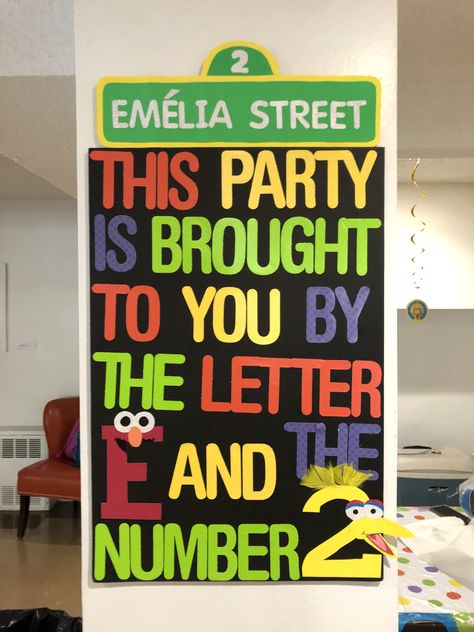 Sesame Street Birthday Party Invitations, Sesame Street Birthday Party Ideas 3rd, Diy Sesame Street Sign, Sesame Street Bday Party, Sesame Place Birthday Party, Sesame Street 2nd Birthday Party, Sesame Street Second Birthday Girl, Sesame Street Birthday Party Decorations, Sesame Street 2nd Birthday Boy