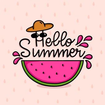 Watermelon Lettering, Summer Lettering, Watermelon Clipart, Happy Mom Day, Summer Drawings, Etsy Shop Branding, Handwritten Quotes, Summer Illustration, Welcome Summer